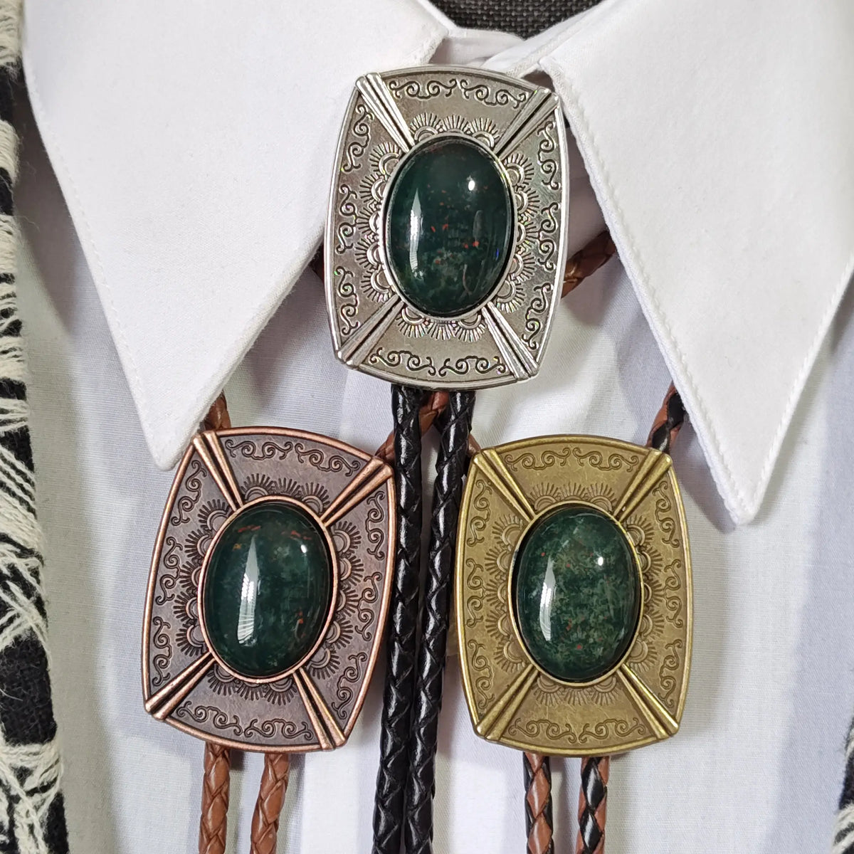 Green Bloodstone Jasper in Pahsimeroi Setting Gold, Silver or Copper