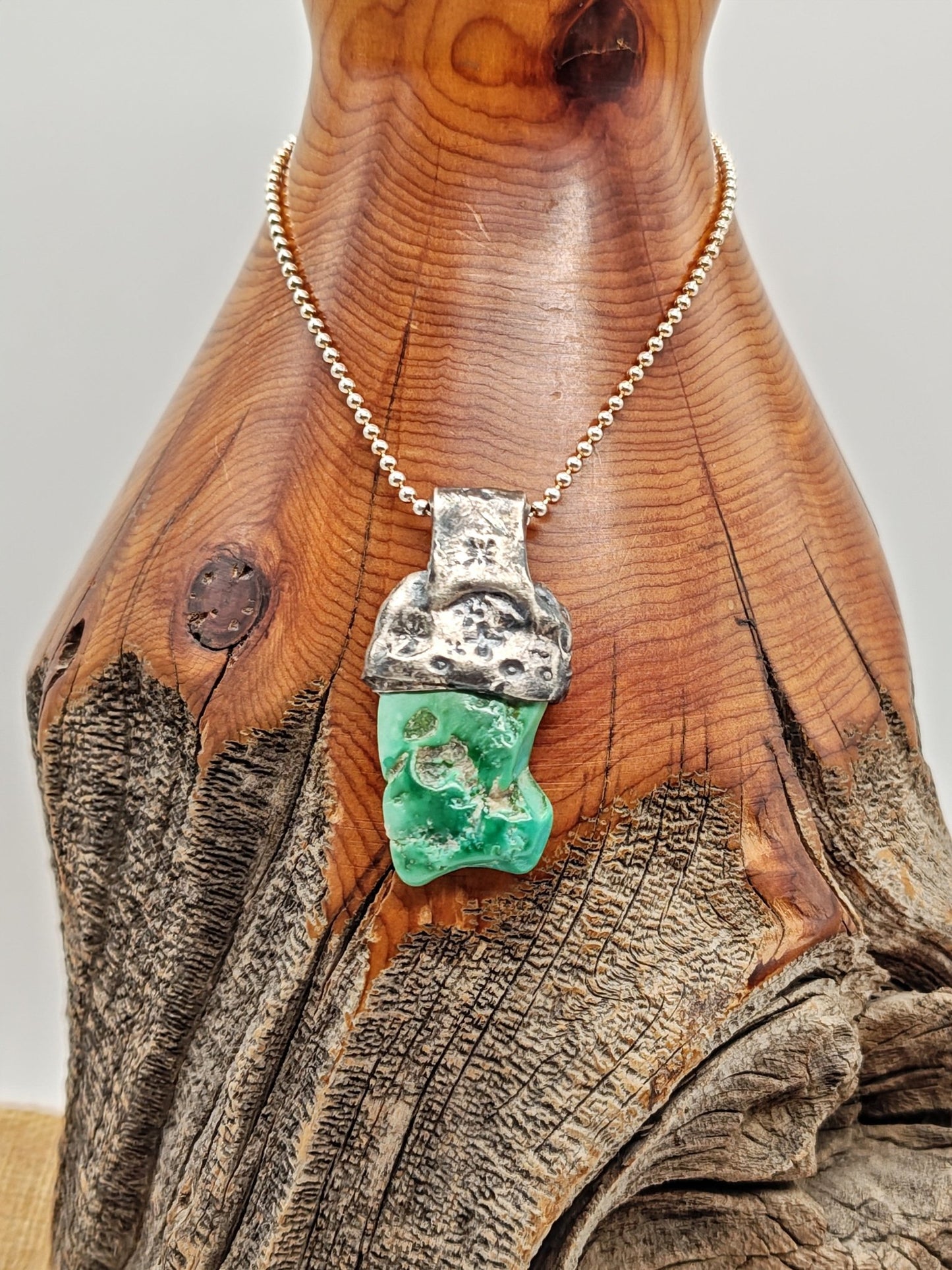 Carico Lake Turquoise Sterling Silver Necklace by Folks On The Edge - Folks On The Edge