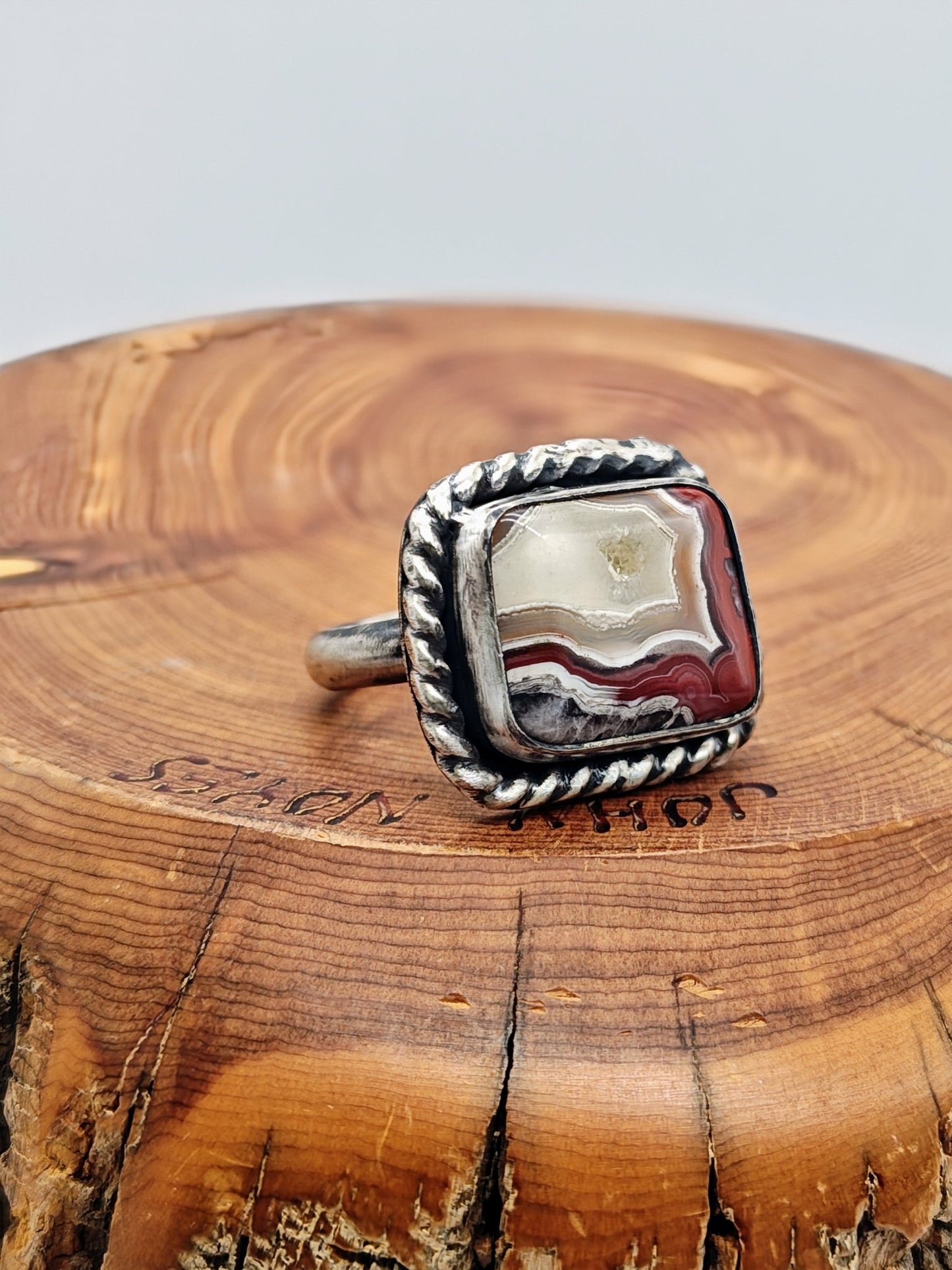 Crazy Lace Agate Ring in Sterling Silver by Folks On The Edge, Size 6 - Folks On The Edge