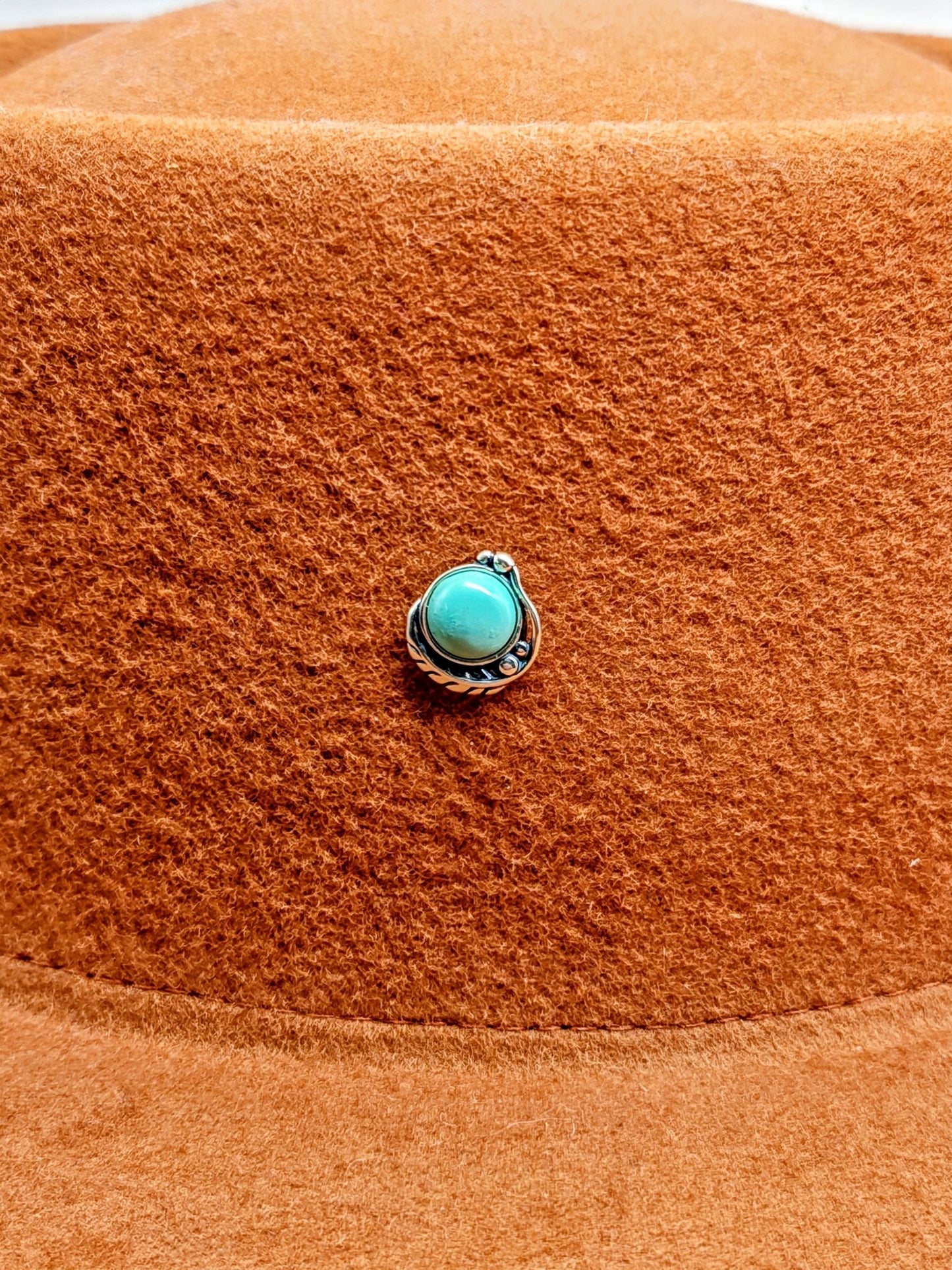 Kingman Turquoise Feather Sterling Silver Cowboy Hat Pin or Tie Tack - Folks On The Edge