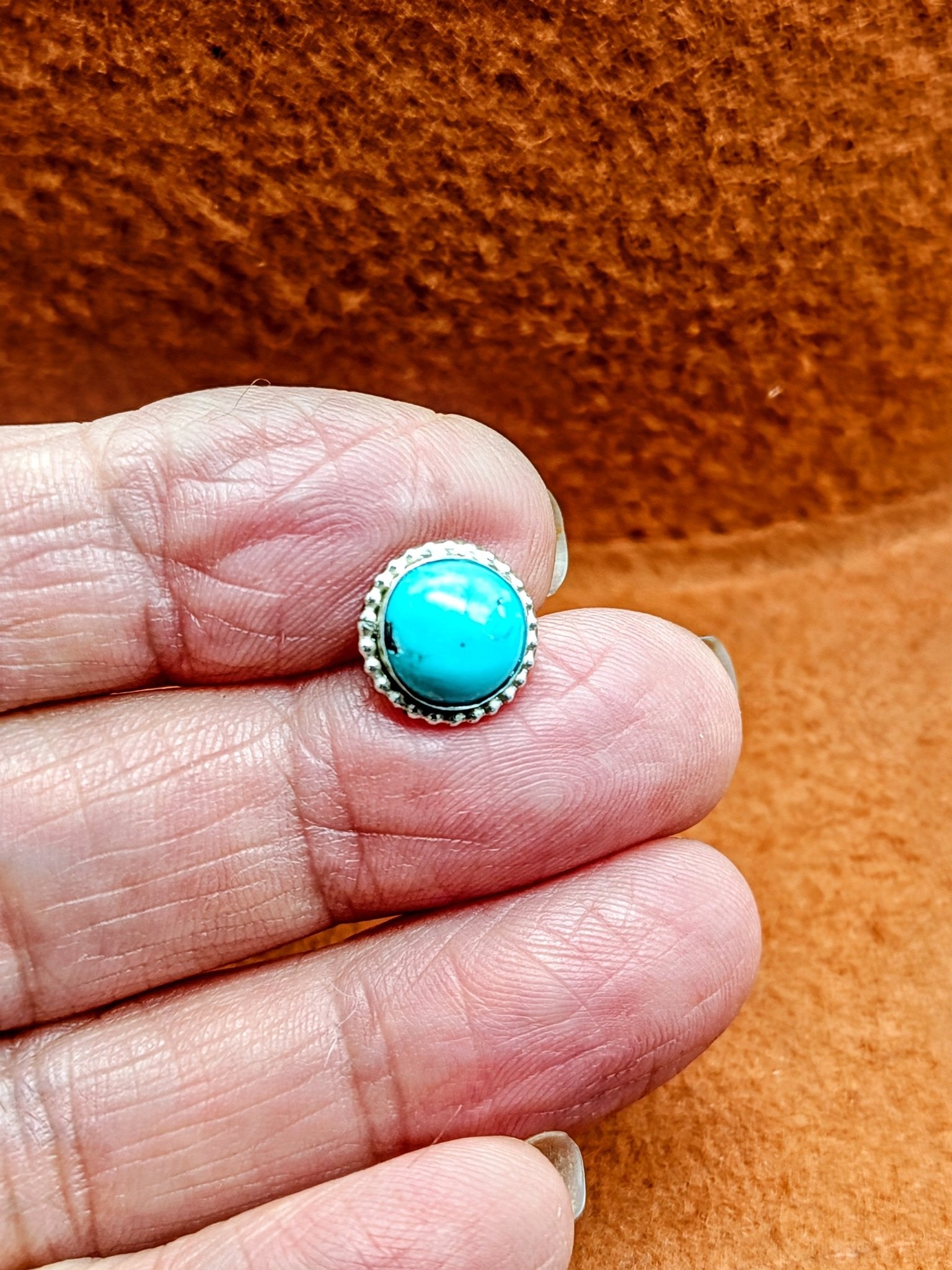 Kingman Turquoise Sterling Silver Cowboy Hat Pin or Tie Tack - Folks On The Edge