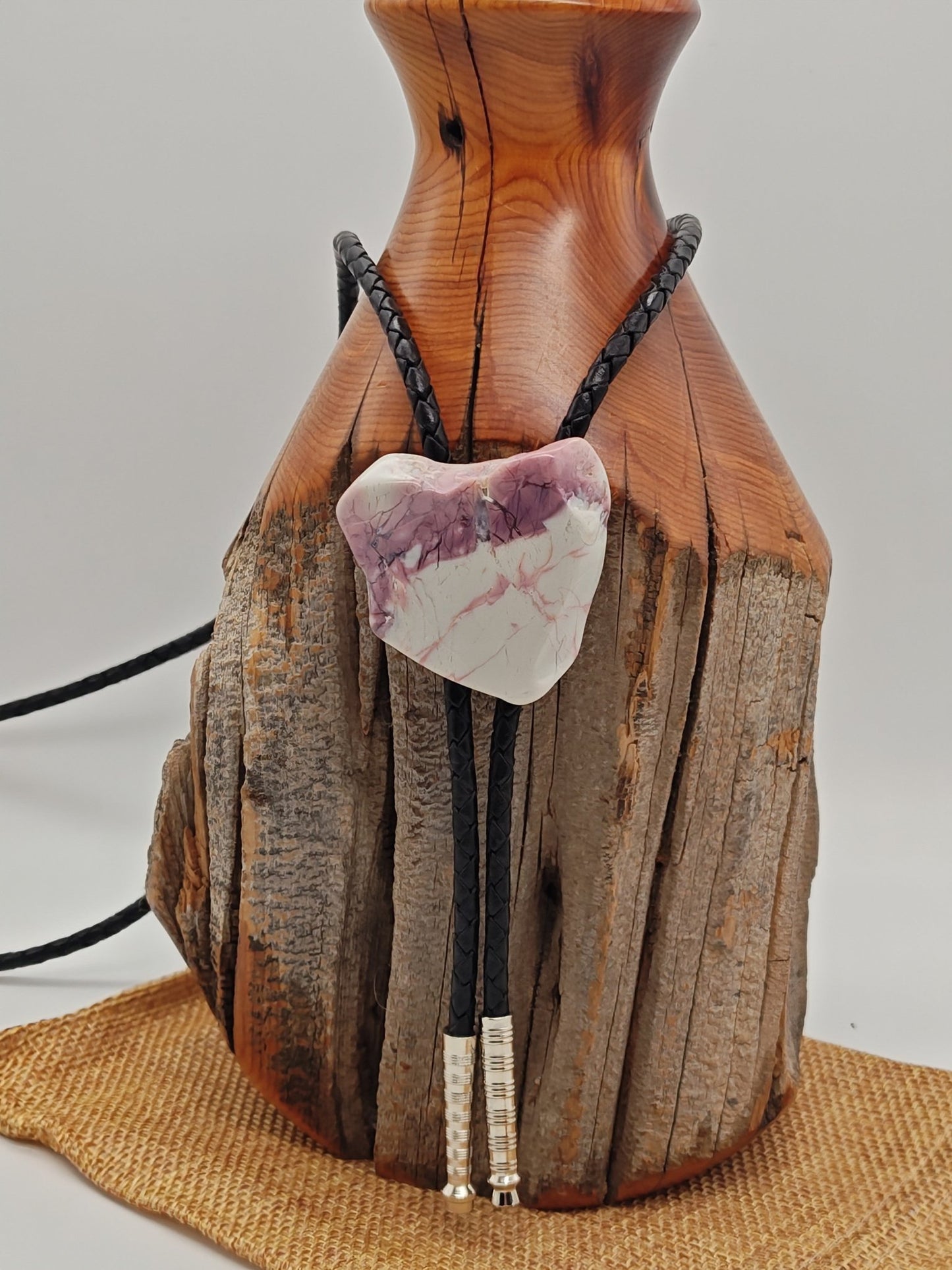 Rustic Hyacinth Jasper Bolo Tie by Folks On The Edge - Folks On The Edge