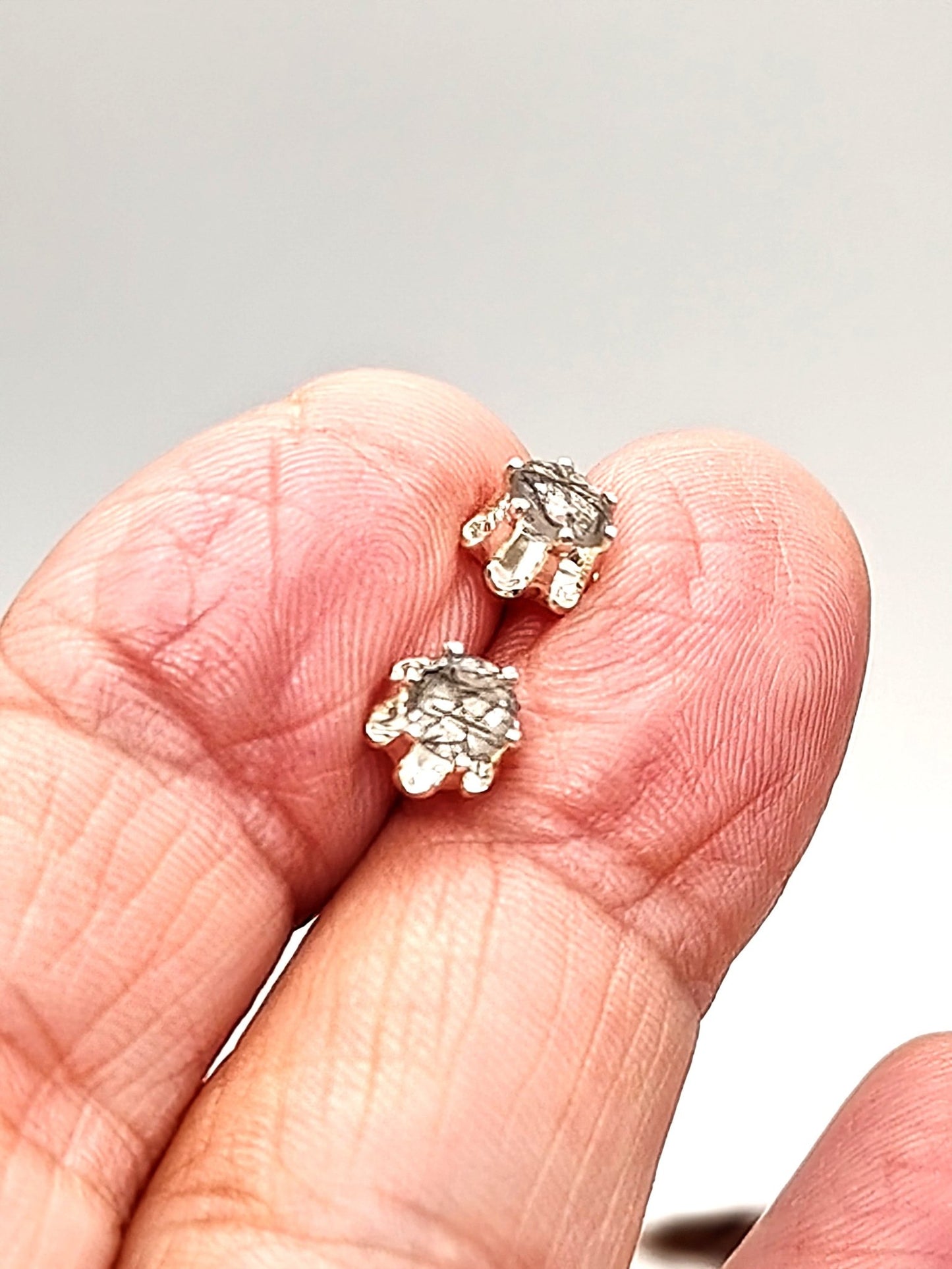 Sparkle Rutilated Quartz Sterling Silver Stud Earrings in 4mm - Folks On The Edge
