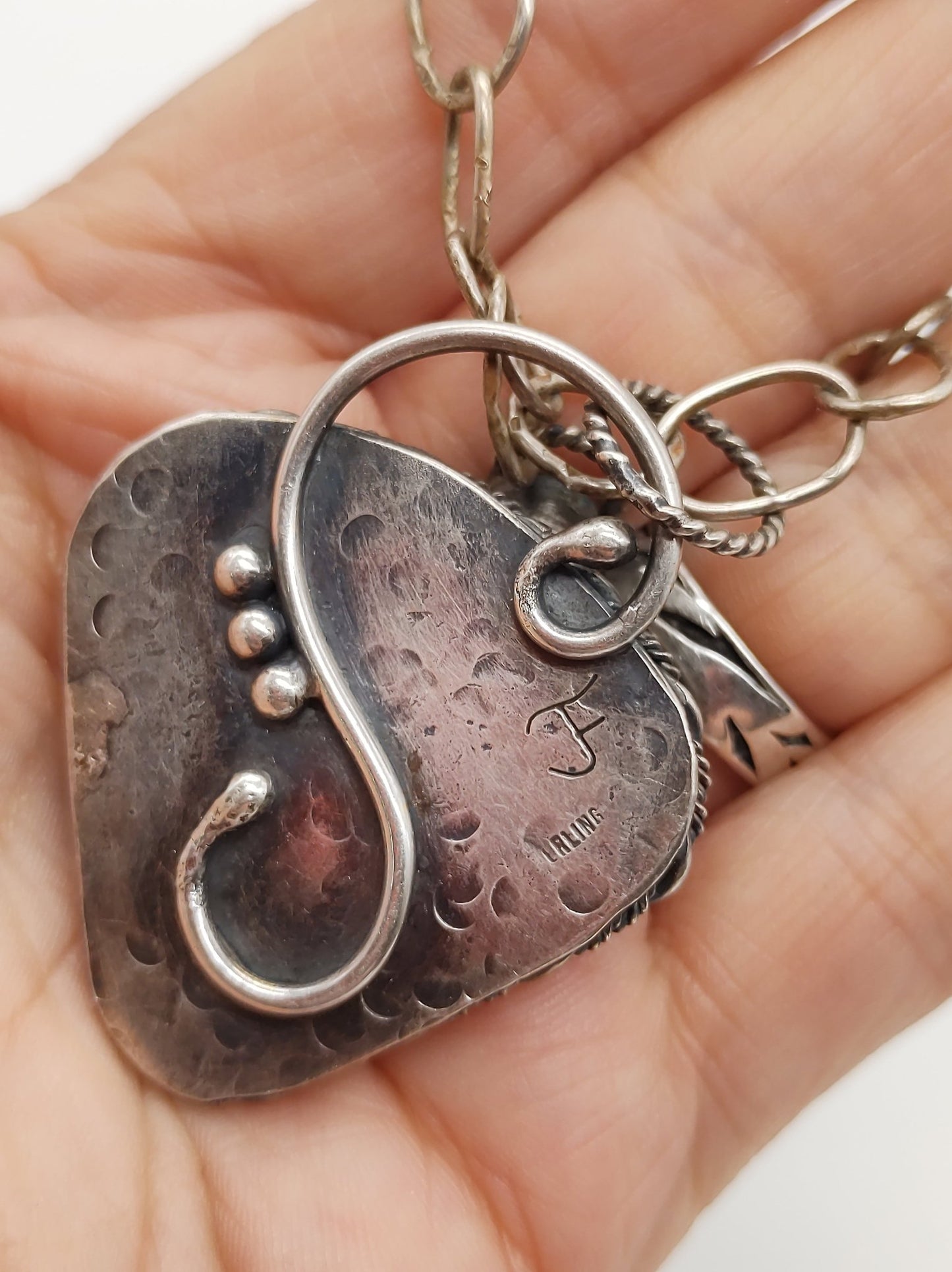 American Kingman Turquoise Necklace Handmade with Sterling Silver by Folks On The Edge - Folks On The Edge