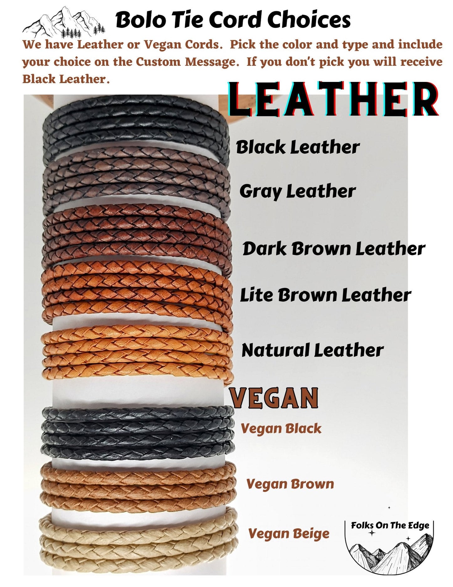 Stag Horn Cowboy Hat Band with Black Onyx on Leather - Folks On The Edge