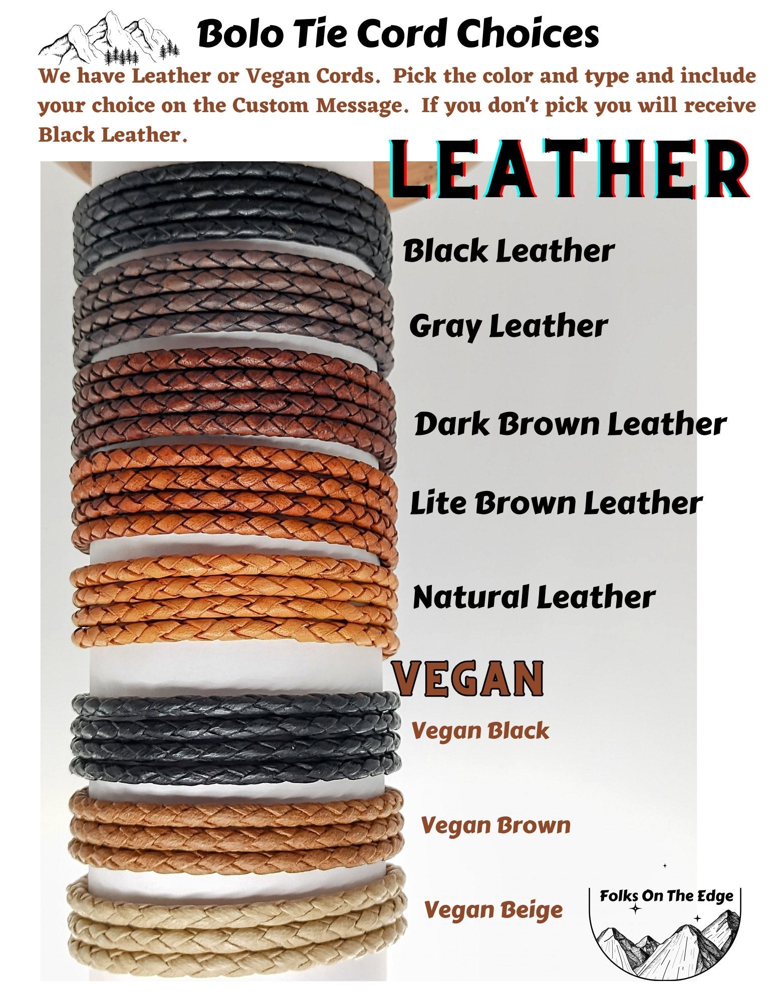 Stag Horn Cowboy Hat Band with Black Onyx on Leather - Folks On The Edge