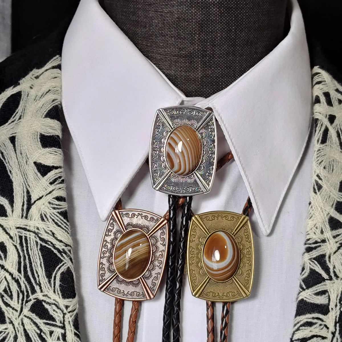 Brown Banded Agate in Pahsimeroi Setting Gold, Silver or Copper