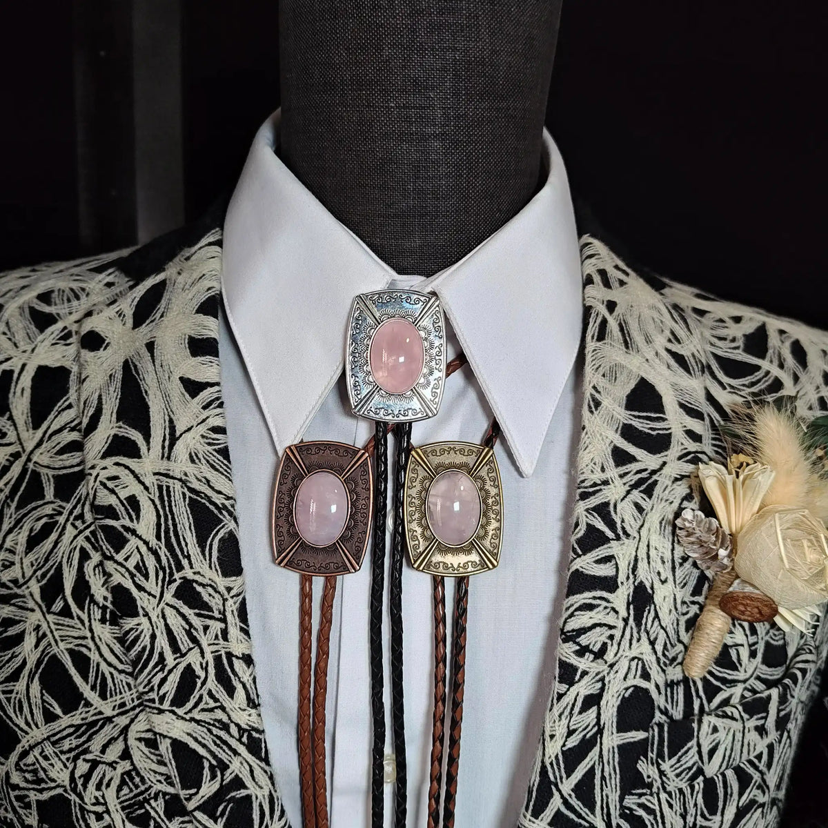 Pink Rose Quartz in Pahsimeroi Setting Gold, Silver or Copper