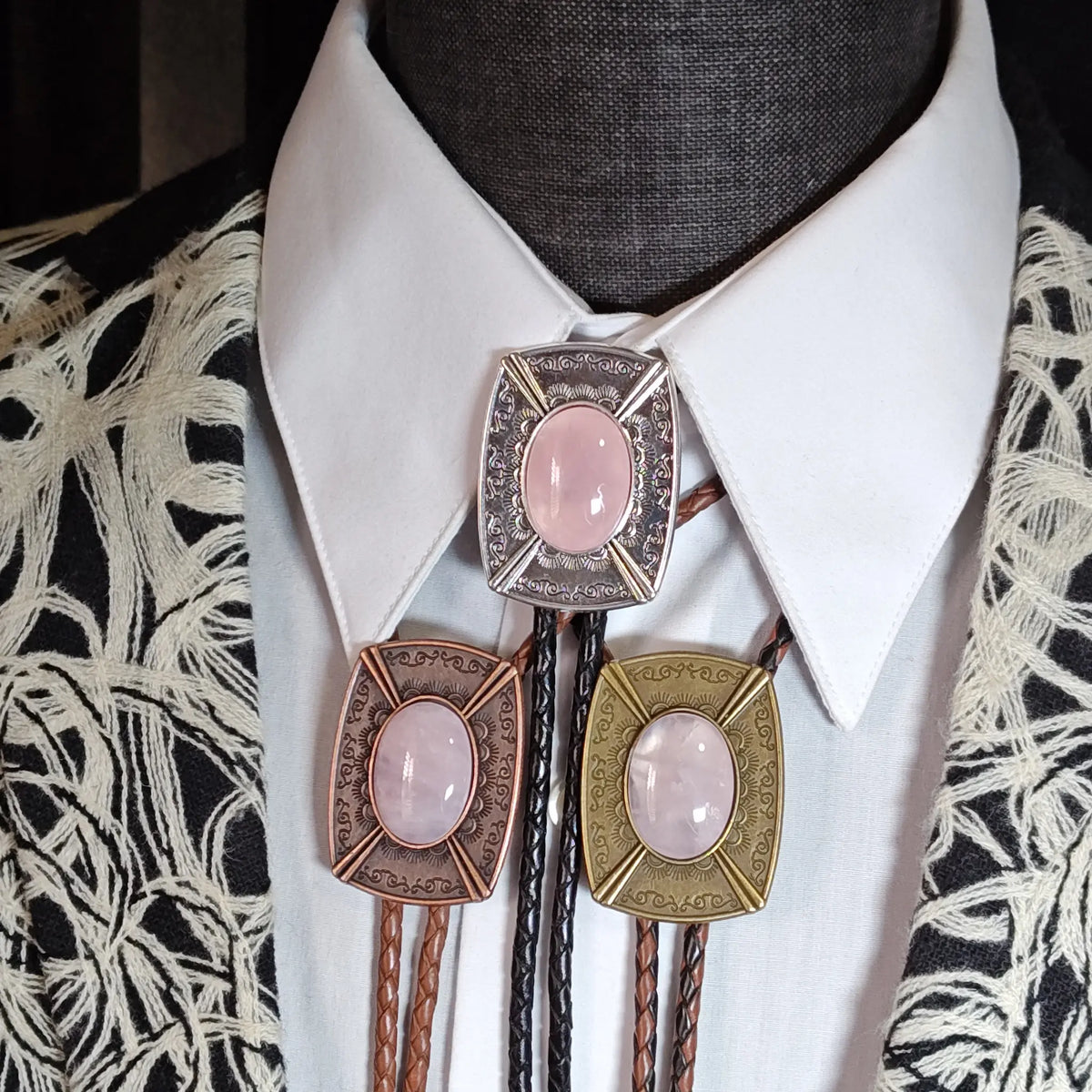 Pink Rose Quartz in Pahsimeroi Setting Gold, Silver or Copper