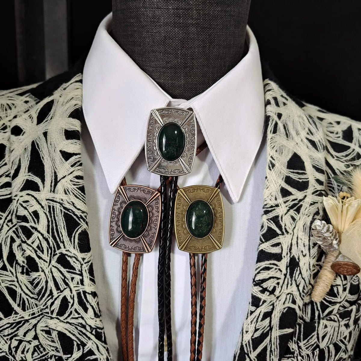 Green Bloodstone Jasper in Pahsimeroi Setting Gold, Silver or Copper