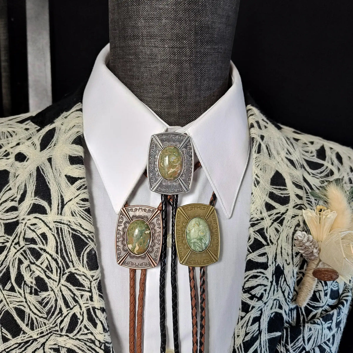 Rainforest Jasper in Pahsimeroi Setting Gold, Silver or Copper