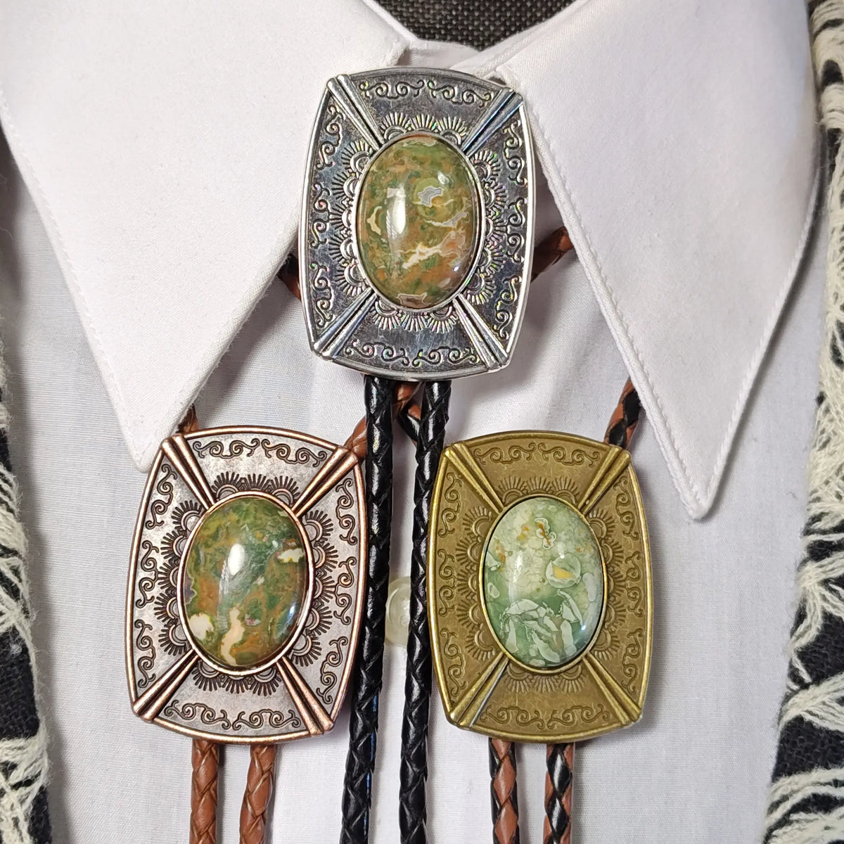 Rainforest Jasper in Pahsimeroi Setting Gold, Silver or Copper