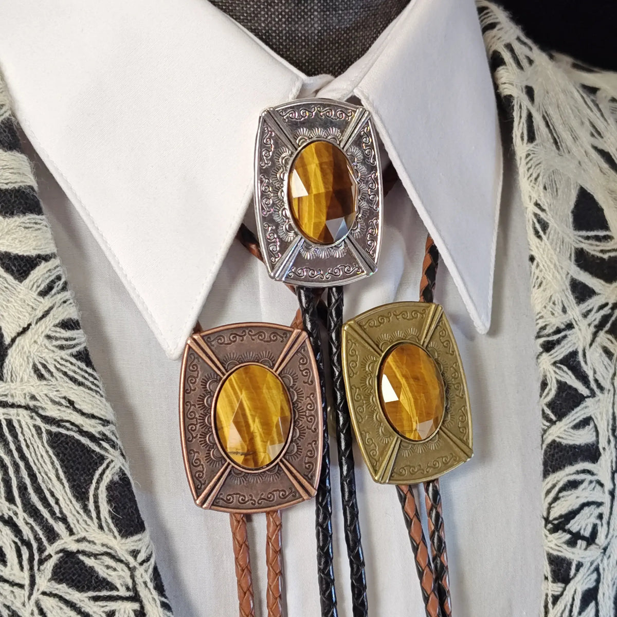Faceted Tiger's Eye Jasper in Pahsimeroi Setting Gold, Silver or Copper
