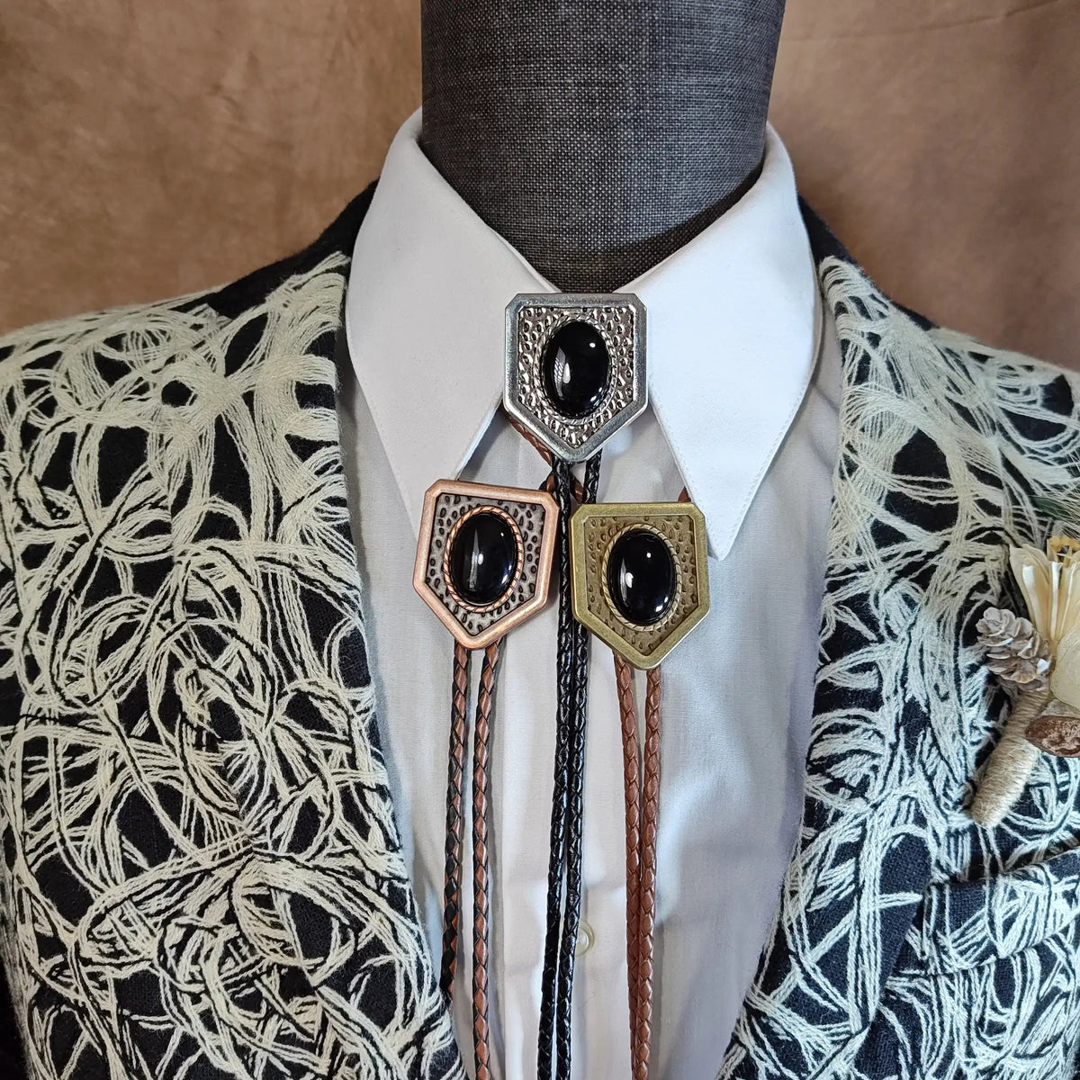 Black Onyx in Oakley Setting Gold, Silver or Copper - Folks On The Edge