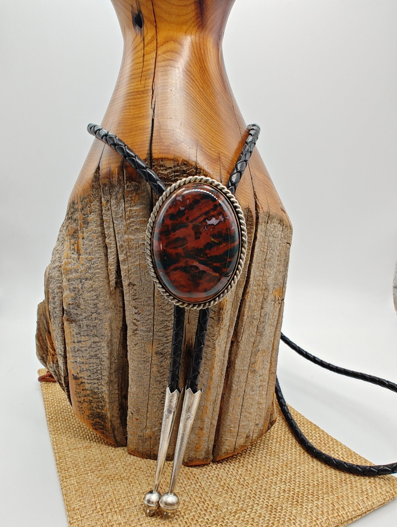 Bloodstone Jasper Sterling Silver Bolo Tie - Folks On The Edge