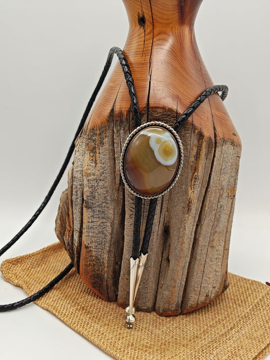 Brazilian Agate Sterling Silver Bolo Tie - Folks On The Edge