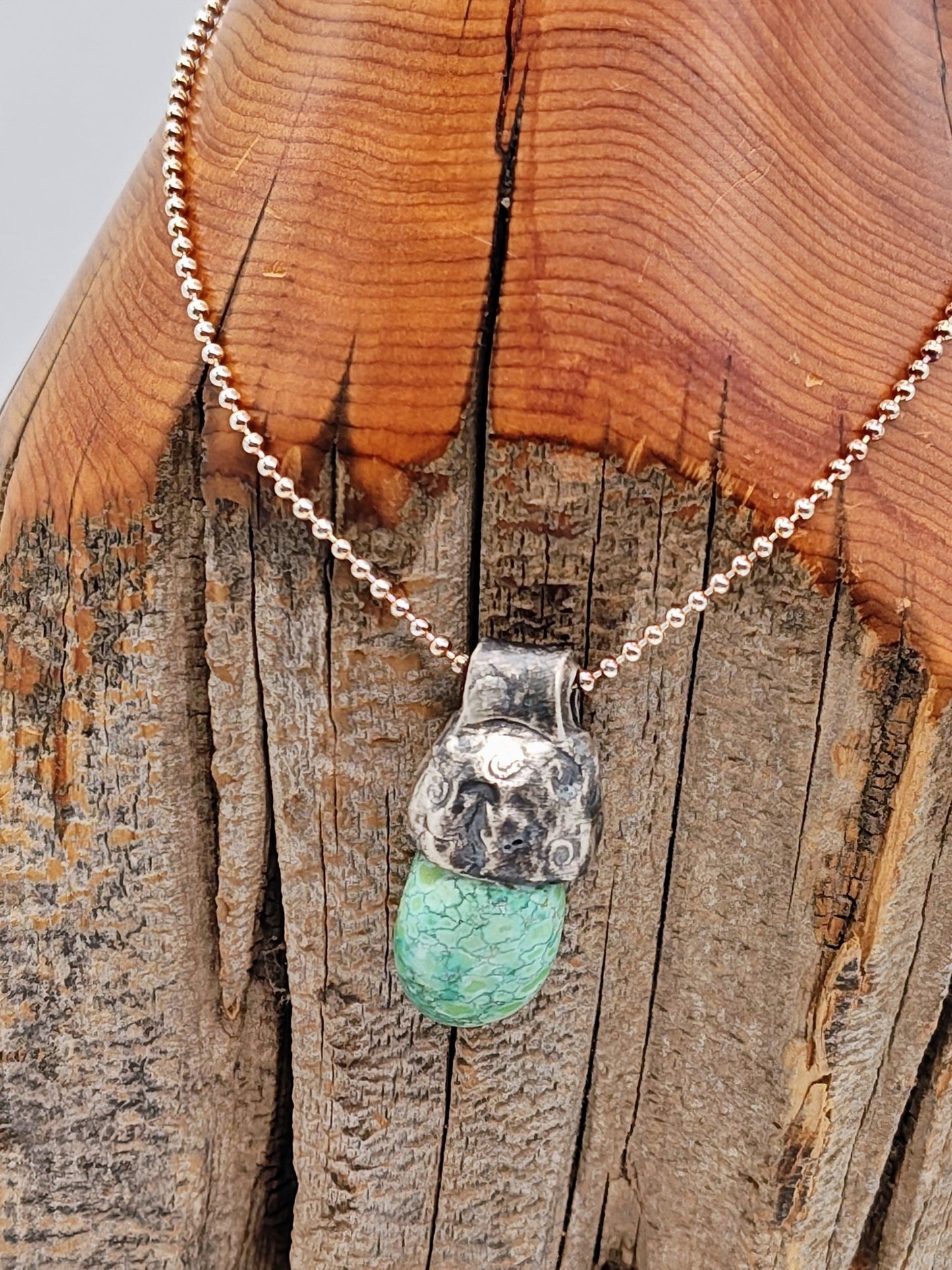 Carico Lake Turquoise Sterling Silver Necklace by Folks On The Edge - Folks On The Edge