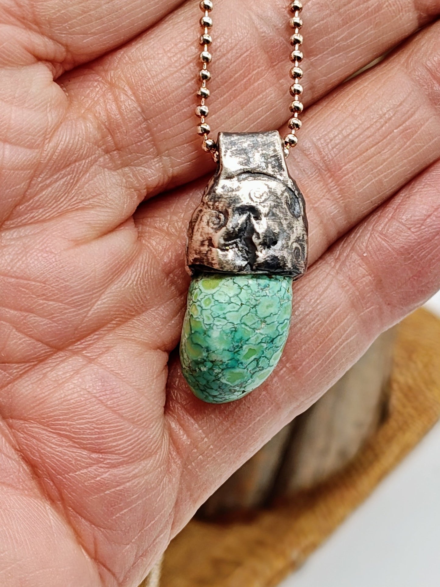 Carico Lake Turquoise Sterling Silver Necklace by Folks On The Edge - Folks On The Edge