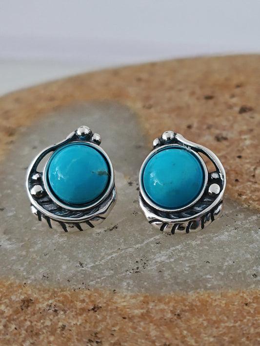 Cholene Blue Kingman Turquoise Sterling Silver Earrings - Folks On The Edge