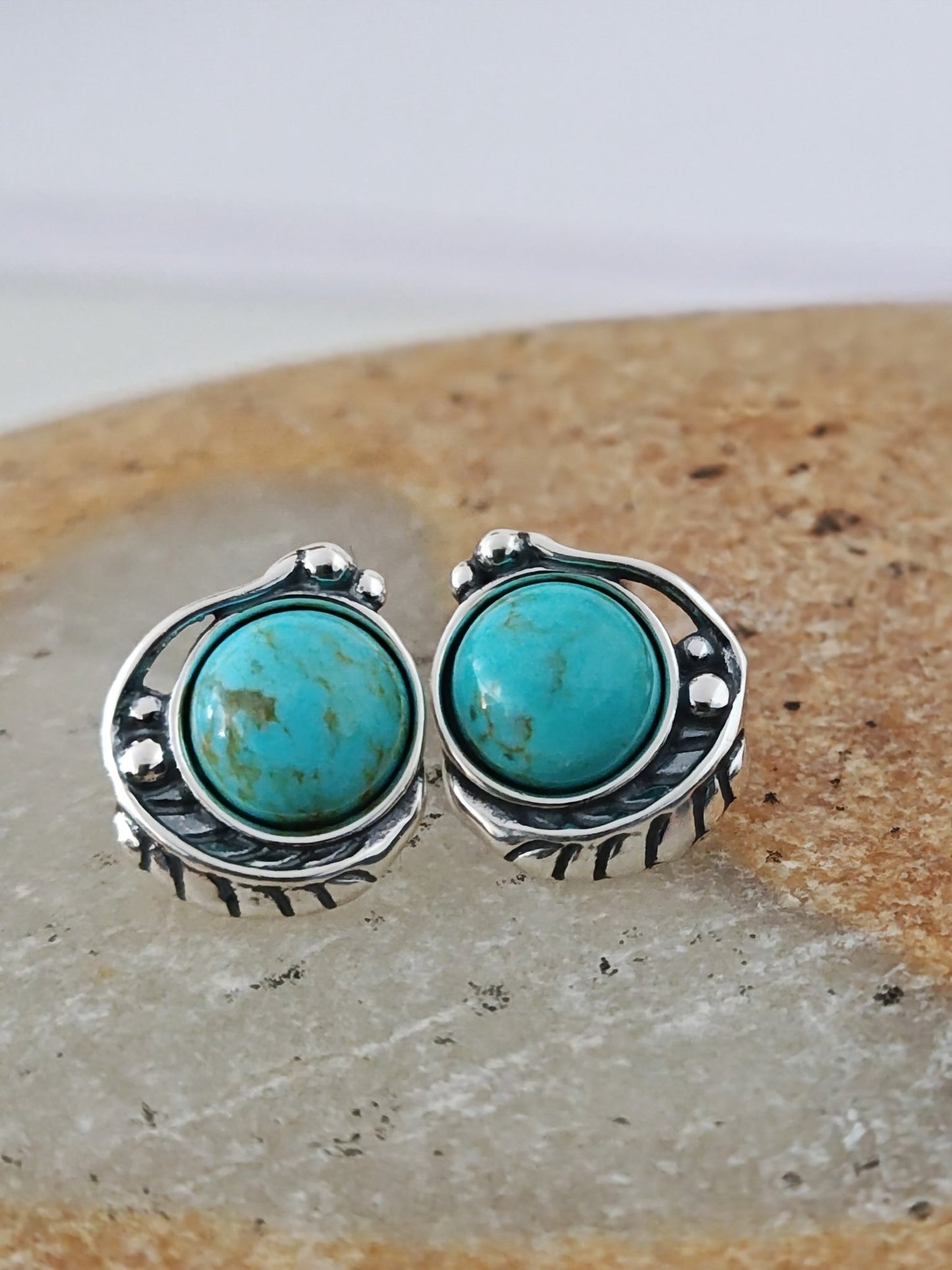 Cholene Kingman Turquoise Sterling Silver Earrings - Folks On The Edge