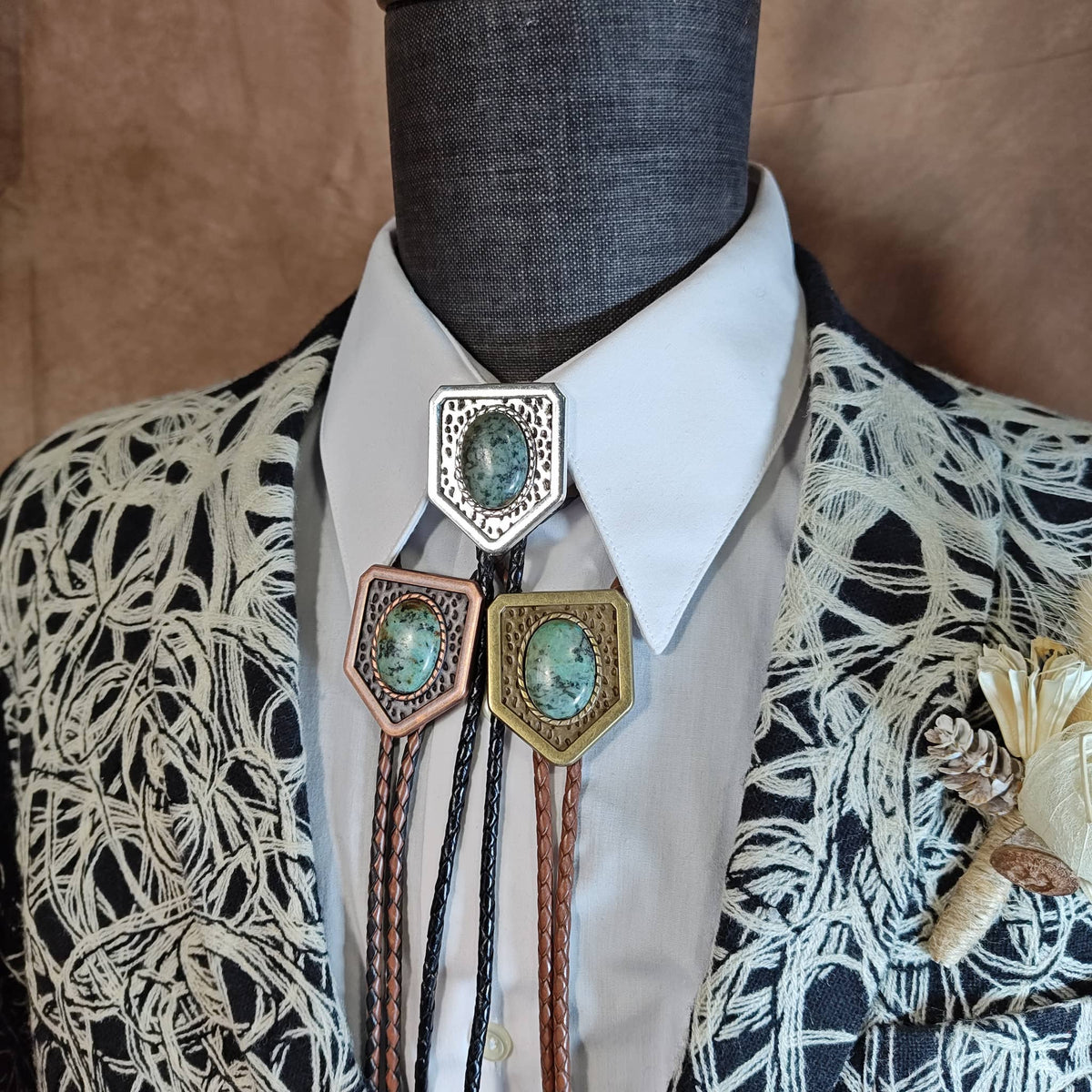 Chrysocolla in Oakley Setting Gold, Silver or Copper - Folks On The Edge