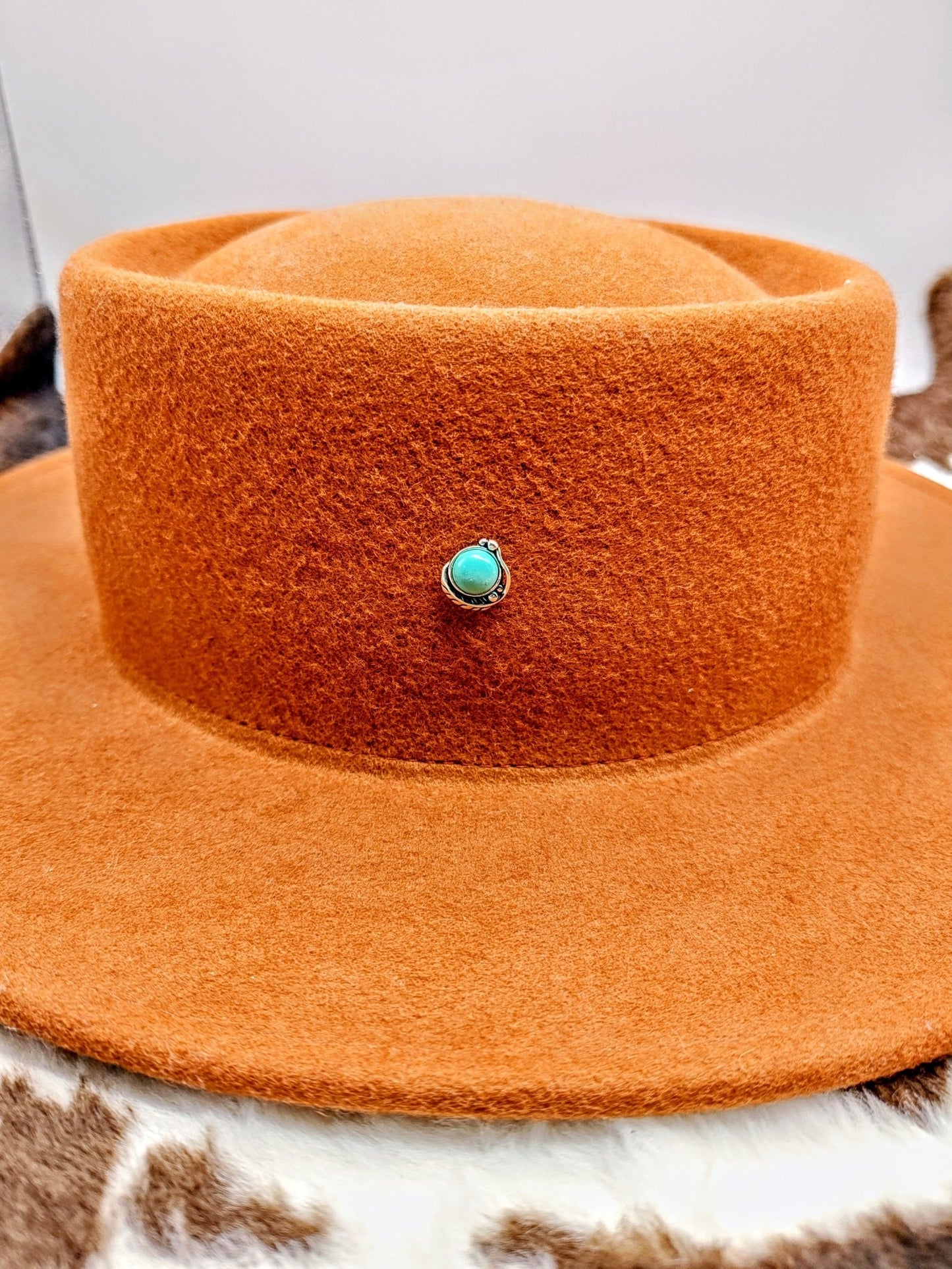 Kingman Turquoise Feather Sterling Silver Cowboy Hat Pin or Tie Tack - Folks On The Edge