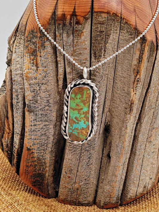 Royston Turquoise Sterling Silver Necklace by Folks On The Edge - Folks On The Edge