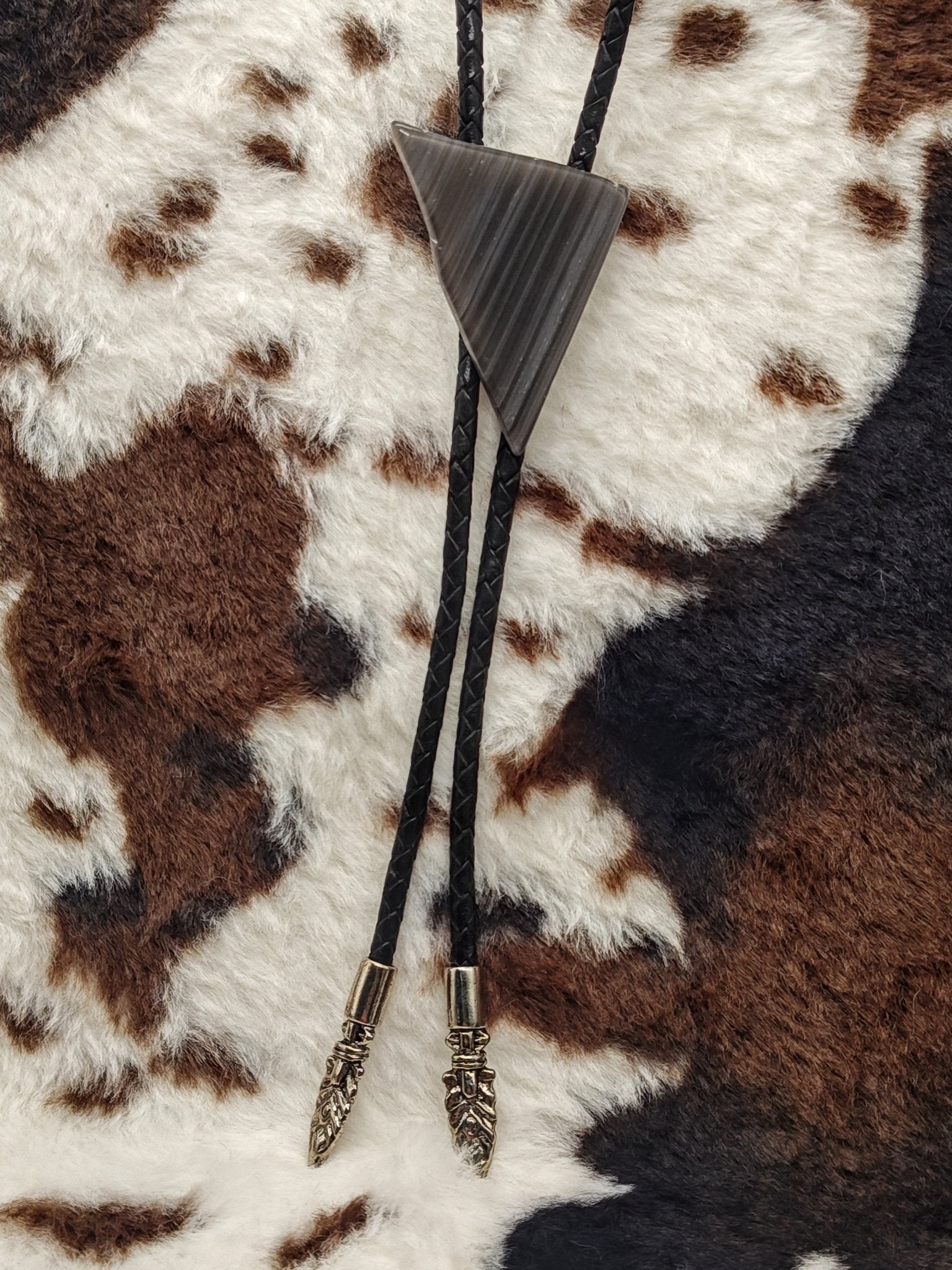 Rustic Idaho Obsidian Bolo Tie by Folks On The Edge 41215 - Folks On The Edge
