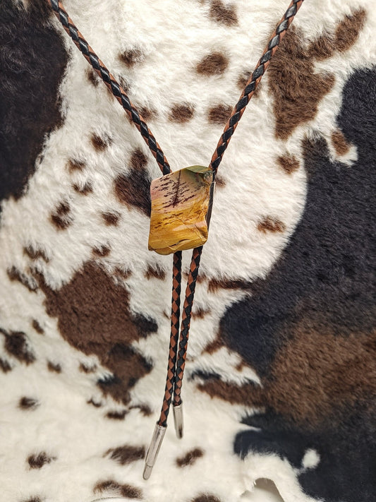 Rustic Owyhee Chinese Jasper Bolo Tie by Folks On The Edge 412a - Folks On The Edge