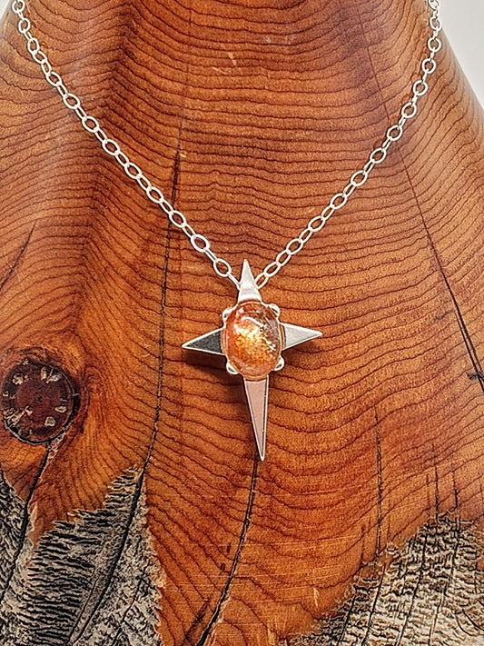 Sunstone Star Necklace in Sterling Silver - Folks On The Edge