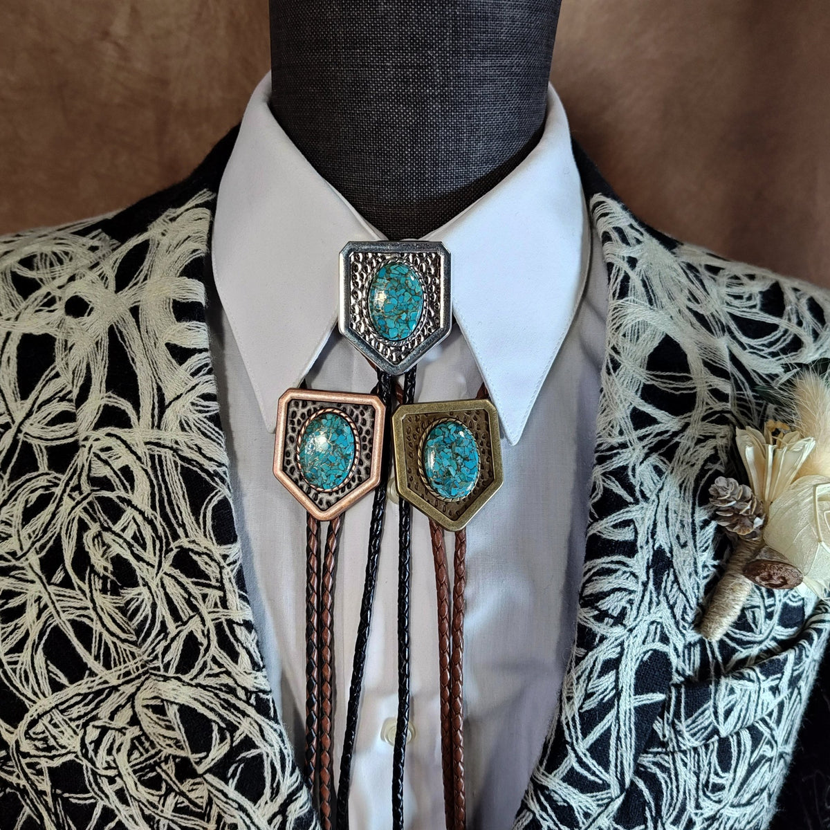 Turquoise & Bronze in Oakley Setting Gold, Silver or Copper - Folks On The Edge