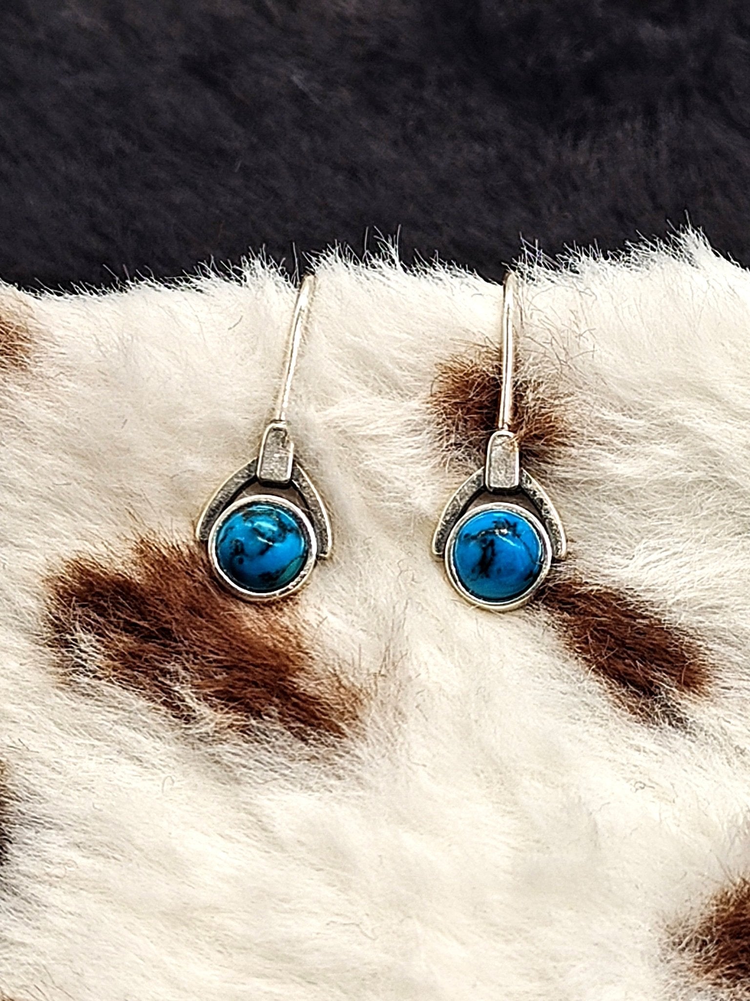 Turquoise Drop Earrings in Sterling Silver Odette 5mm - Folks On The Edge