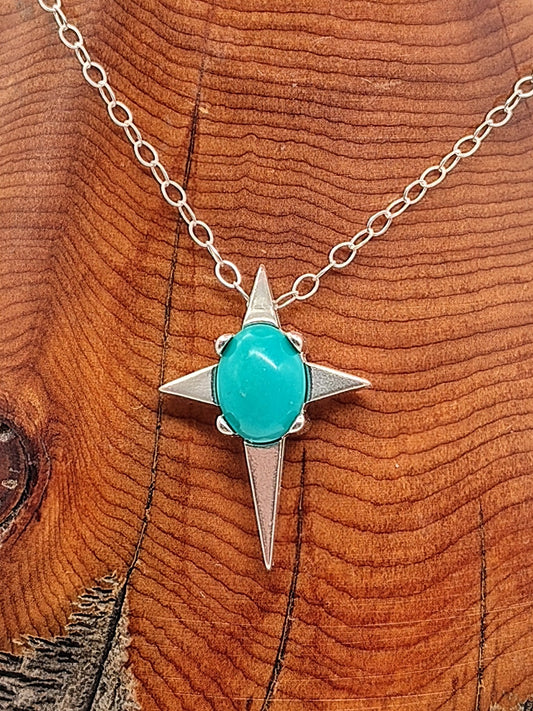 Turquoise Star Necklace in Sterling Silver - Folks On The Edge